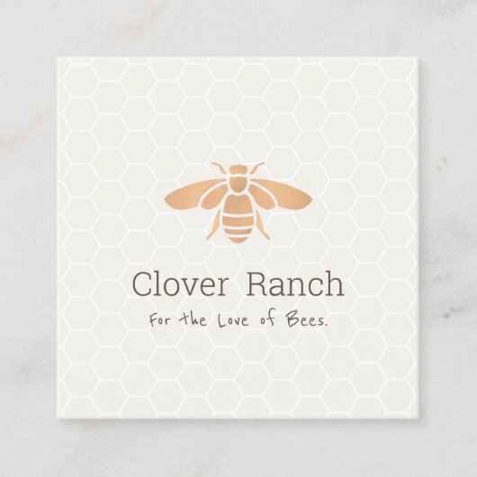 養蜂家ハネビーのロゴハニカム スクエア名刺 (正面)