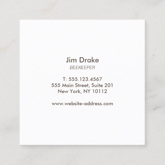 養蜂家ハネビーのロゴハニカム スクエア名刺 (裏面)