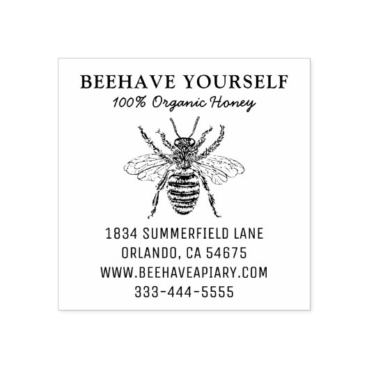 養蜂家ハネビーハニーアピールビーファーム ラバースタンプ (インプリント)