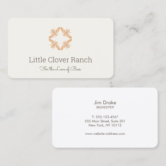養蜂家ハネビービービビジネスカード 名刺 (正面/裏面)