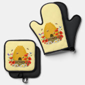 養蜂家ビーハイブハニー 鍋つかみ&鍋敷きセット (正面/裏面)