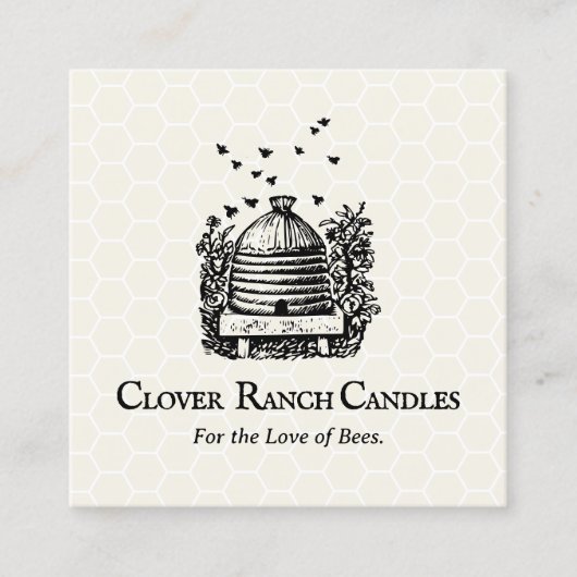 養蜂家ビーハイブ養蜂家 スクエア名刺 (正面)