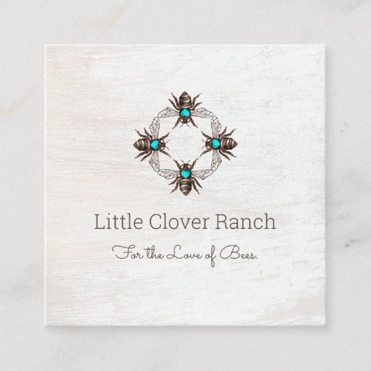 養蜂家ビー素朴ズ木材名刺 スクエア名刺 (正面)