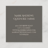 養蜂家ファーム養蜂場とクラウンハニーロゴ スクエア名刺 (裏面)