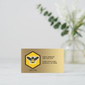 養蜂家ブラッシング金ゴールド 名刺 (スタンド正面)