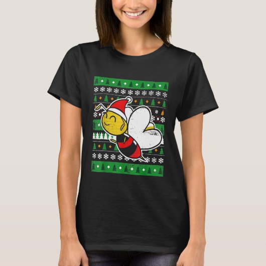 養蜂家ミツバチ醜いクリスマスビー Tシャツ (正面)