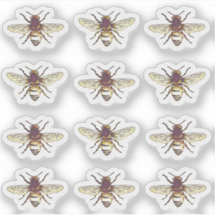養蜂家ヴィンテージ金ゴールドミツバチ防水ラベル シール