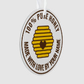 養蜂家用の蜂の巣状の木飾り オーナメント (正面)