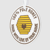 養蜂家用の蜂の巣状の木飾り オーナメント (正面)