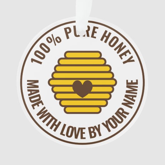 養蜂家用の蜂の巣状の木飾り オーナメント (正面)