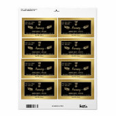 養蜂家金ゴールドヴィンテージ書道蜂蜜枝 ラベル (フルシート)