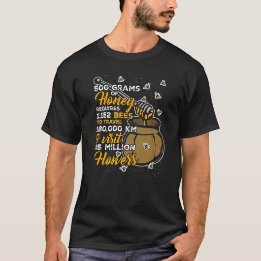 養蜂家 ハチミツ 花粉 養蜂 ミツバチ Tシャツ (正面)
