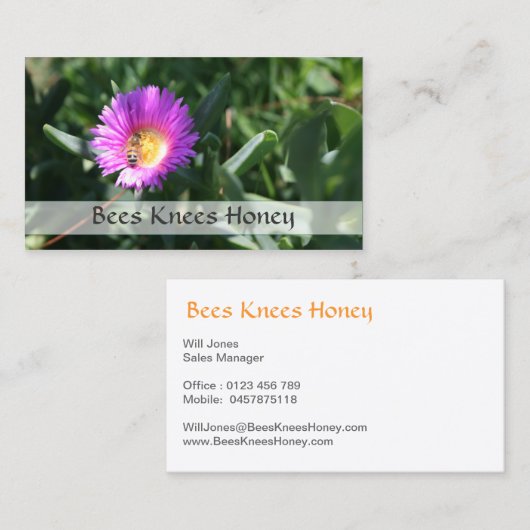 養蜂家,蜂蜜の販売 – 名刺 (正面/裏面)