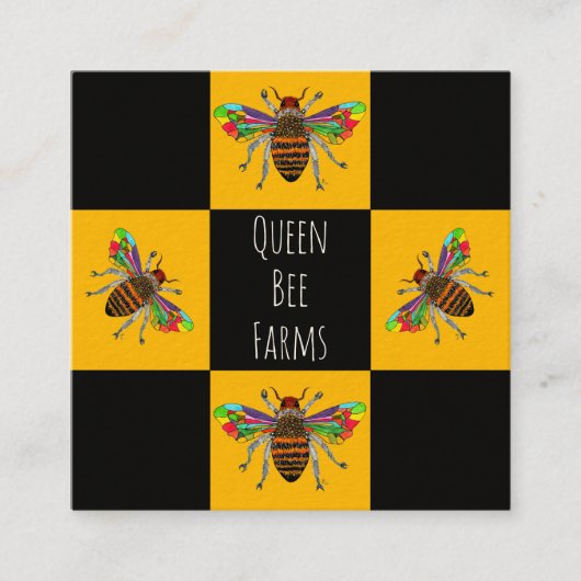 養蜂家、蜂蜜売り、養蜂家農家 スクエア名刺 (正面)