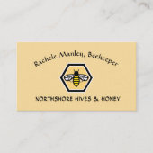 養蜂家APIARビジネスカード六角とビー 名刺 (正面)