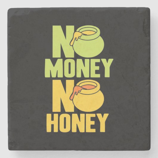 養蜂家No Money蜂蜜 ストーンコースター (正面)