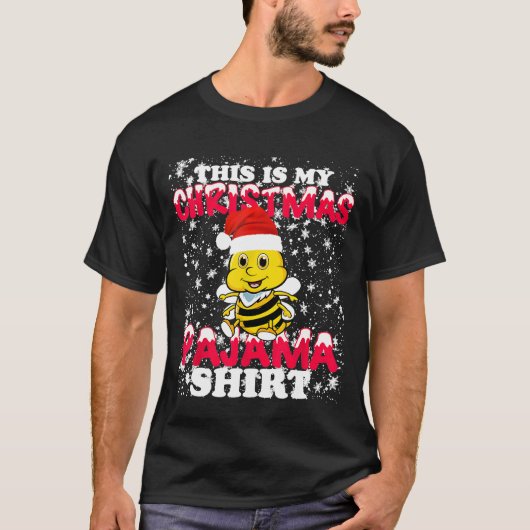 養蜂師のクリスマス これが私のXmasパジャマ 養蜂 Tシャツ (正面)