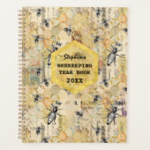 養蜂年パーソナライズされた帳 |ヴィンテージビー プランナー手帳 (正面)