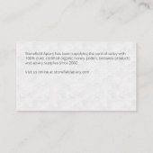 養蜂施設名ホワイトハニカム 名刺 (裏面)