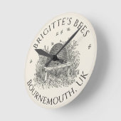 養蜂業者時計(アイボリーSkep) ラウンド壁時計 (傾斜)