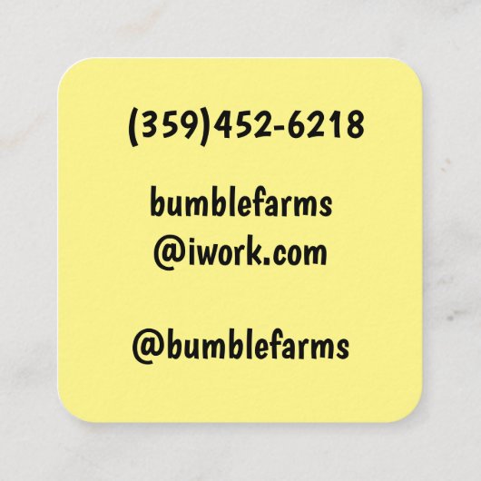 養蜂生ハニーカスタムラベル スクエア名刺 (裏面)