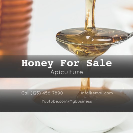 養蜂用ハチミツカスタムカットのビニールシール シール (正面)