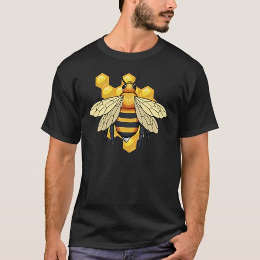 養蜂飛んでいる家養蜂蜜 Tシャツ (正面)