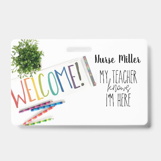 養護教諭 許可証; バッジ, レインボー バッジ (Front)