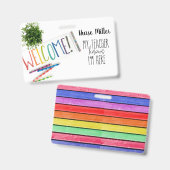 養護教諭 許可証; バッジ, レインボー バッジ (Front & Back)