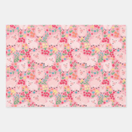養豚動物フローラ素朴誕生会 ラッピングペーパーシート