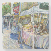 養豚場飛んでいるのコーナーとワイン。 ストーンコースター (正面)