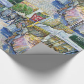 養豚場飛んでいるのコーナーとワイン。 ラッピングペーパー (角)