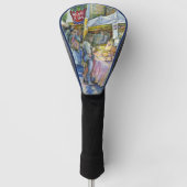 養豚場飛んでいるの角とワイン。 ゴルフヘッドカバー (正面)