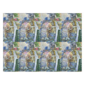 養豚場飛んでいるの角とワイン。 テーブルクロス (正面(横))