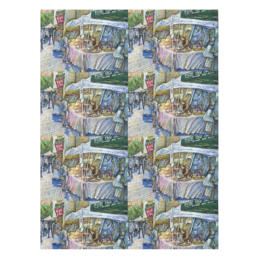 養豚場飛んでいるの角とワイン。 テーブルクロス (正面)