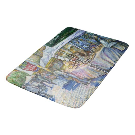 養豚場飛んでいるの角とワイン。 バスマット (アングル)