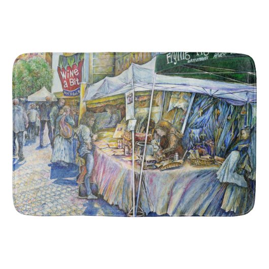 養豚場飛んでいるの角とワイン。 バスマット (正面)