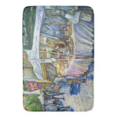 養豚場飛んでいるの角とワイン。 バスマット (正面縦)