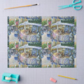 養豚場飛んでいるの角とワイン。 薄葉紙 (クラフト)