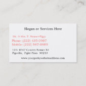 養豚家-かわいいコブタの写真 名刺 (裏面)