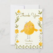 養鶏動物の赤お洒落ちゃんシャワー サンキューカード (正面)