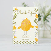 養鶏動物の赤お洒落ちゃんシャワー サンキューカード (スタンド正面)