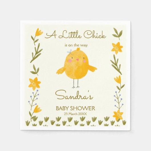 養鶏動物の赤お洒落ちゃんシャワー スタンダードカクテルナプキン (正面)