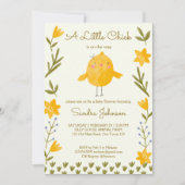 養鶏動物の赤お洒落ちゃんシャワー 招待状 (正面)