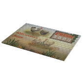 養鶏場のヤードの新しい卵のヴィンテージ カッティングボード (角)