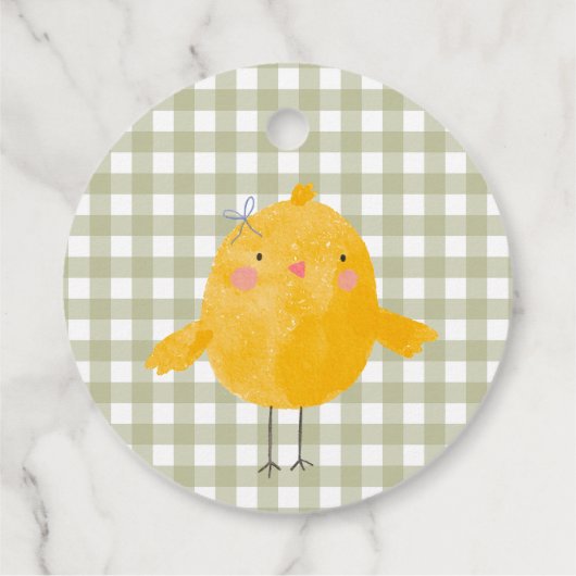 養鶏場の動物の赤お洒落ちゃんシャワーの好意 フェイバータグ (裏面)