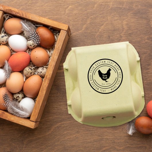 養鶏場の卵ゴム印 ラバースタンプ