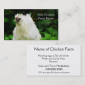 養鶏場の放し飼いの層か家禽の鳥 名刺 (正面/裏面)