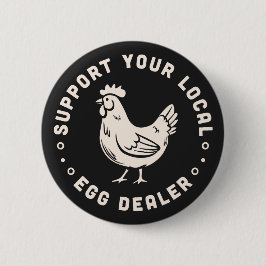 養鶏場の農家買食べを支える 缶バッジ