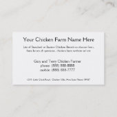 養鶏場-ひよこ、若めんどり、肉焼き器及び層 名刺 (裏面)